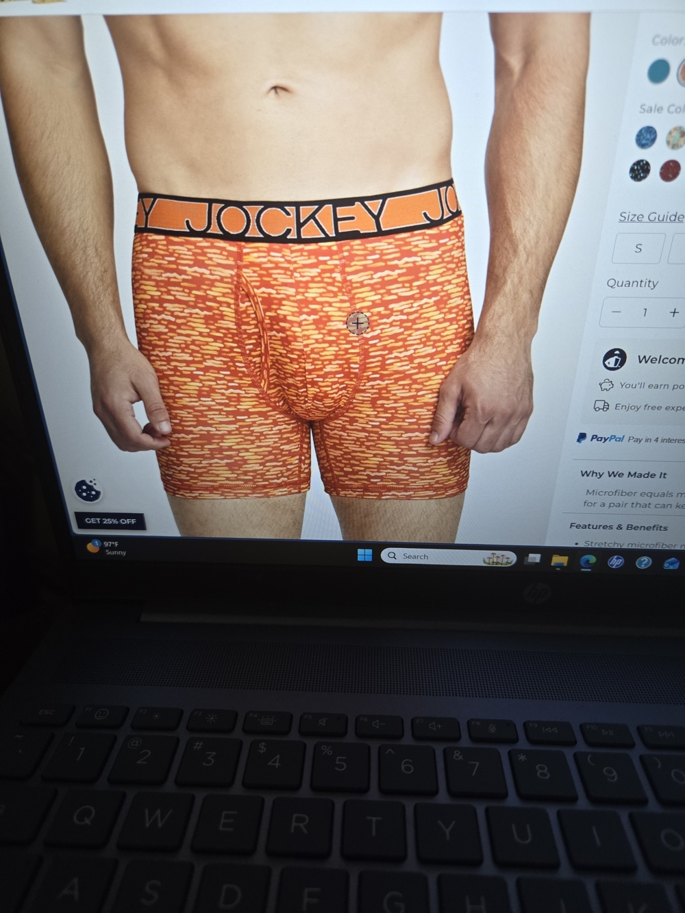 Jockey Orange Marled Stretch Boxer Briefs with Black Logo Waistband